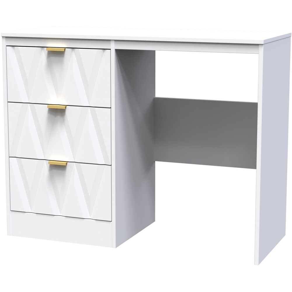 Crowndale Las Vegas 3 Drawer White Matt Dressing Table Image 2