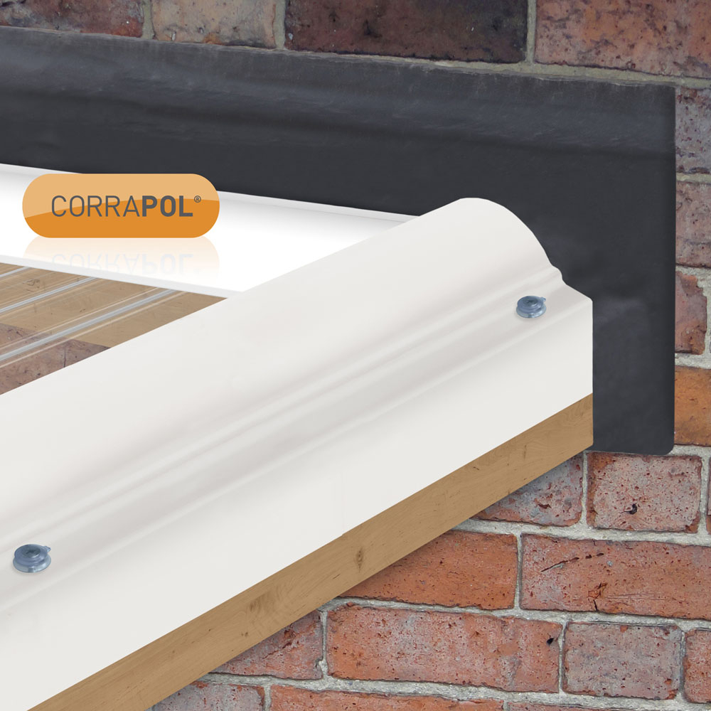 Corrapol White Rock n Lock Wall Top Flashing 2m Image 3