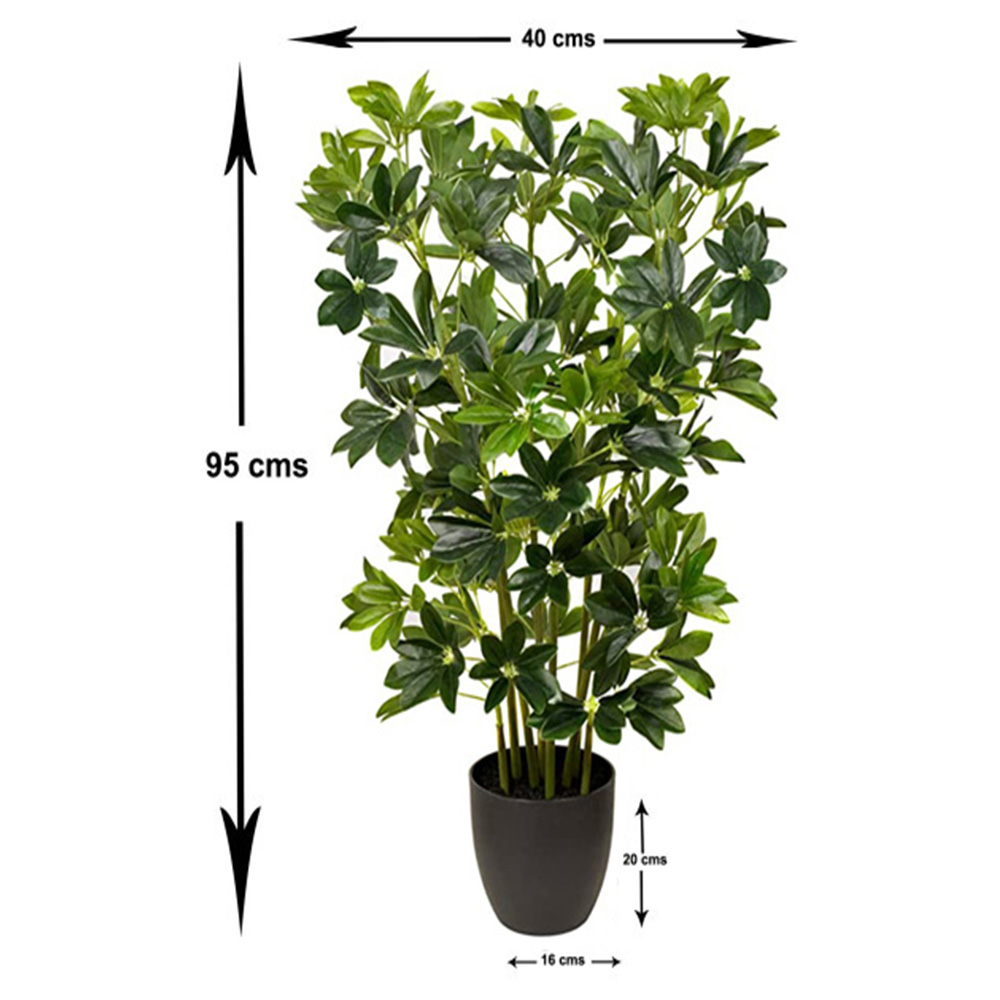 GreenBrokers Artificial Schefflera Indoor Plant in Black Pot Image 4