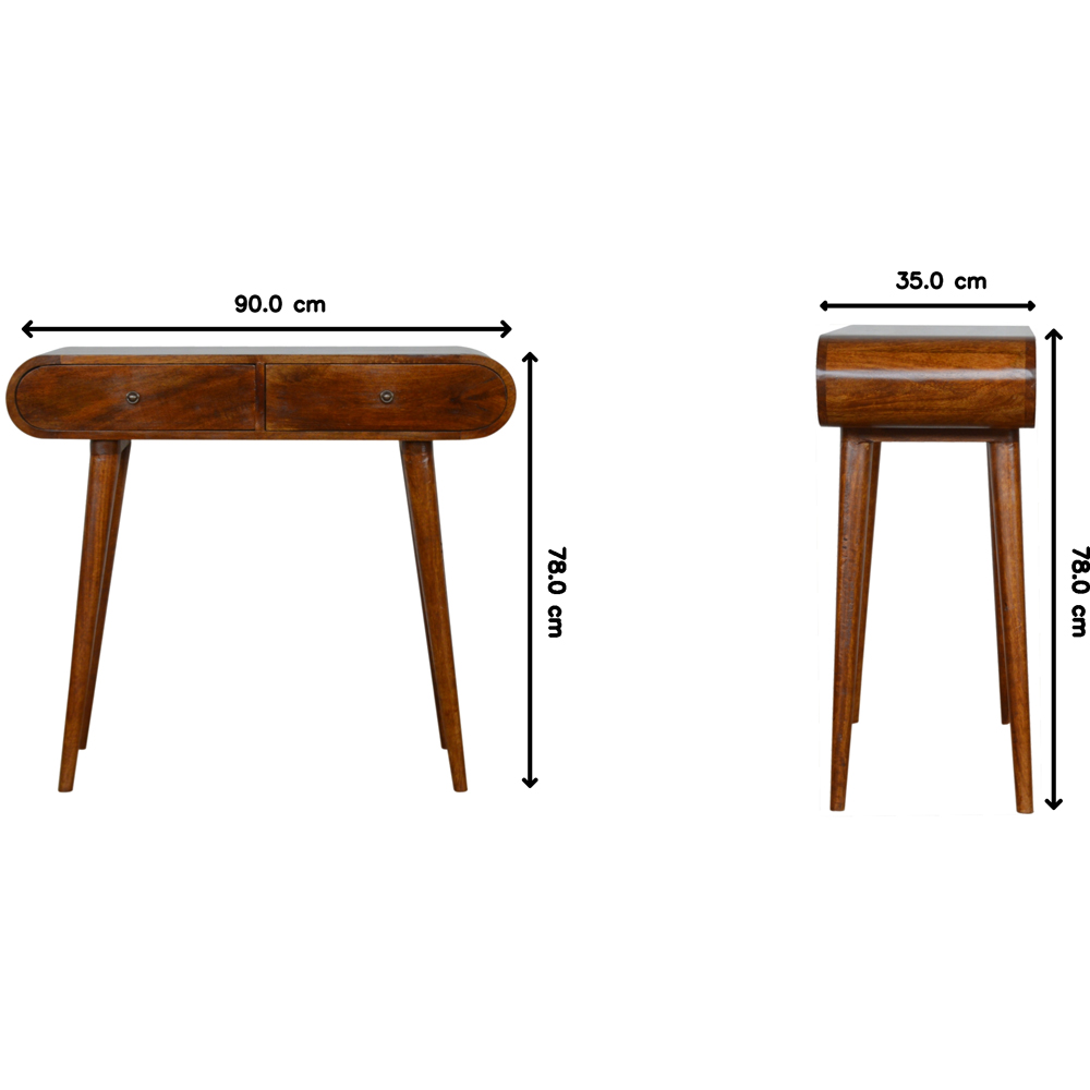 Artisan Furniture London Chestnut 2 Drawer Solid Wood Console Table Image 8