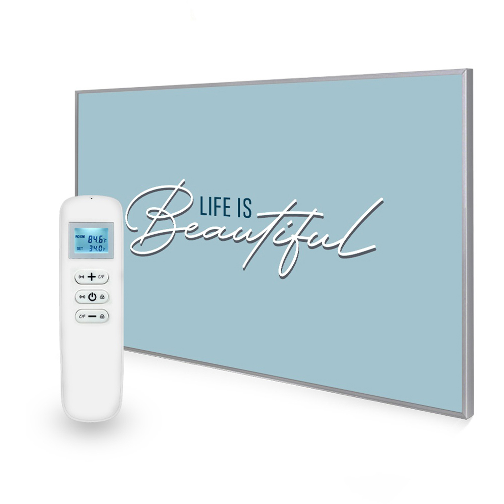 Mirrorstone Nexus Life Is Beautiful Quote Wi-Fi Infrared Heating Panel 900W 795 x 1195mm Image 2