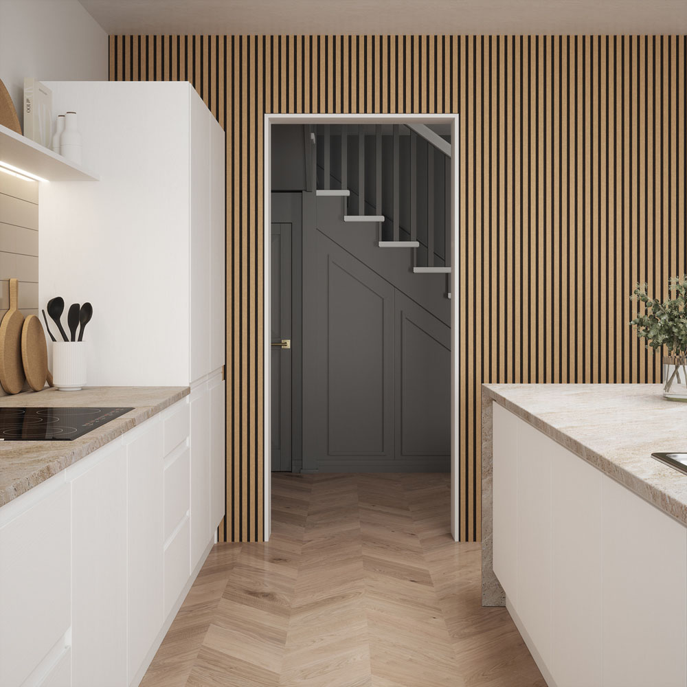 Kraus Easy Living Medium Oak Acoustic Slat Wall Panel 240 x 60cm Image 8