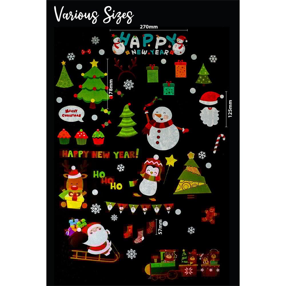 Xmas Haus 78 Piece Festive Window Sticker Set Image 4