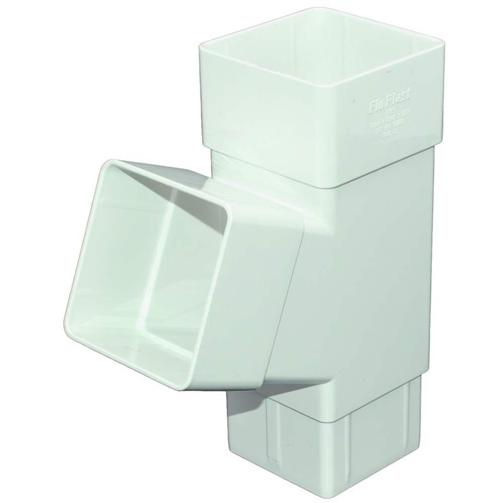 FloPlast Square 112 Degree Downpipe Branch White 65mm Image 3