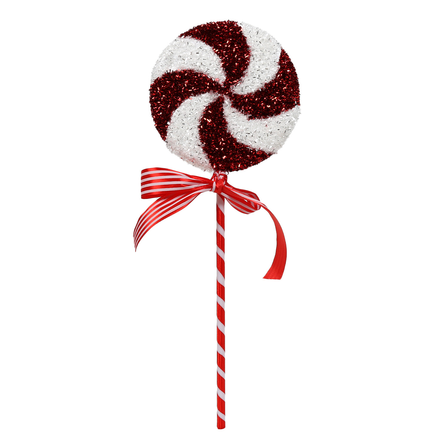Candy Cane Lane Red Sparkle Lollipop Pick Image 1