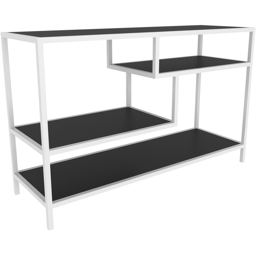 Decorotika Robins Industrial White and Grey TV Stand Image 3