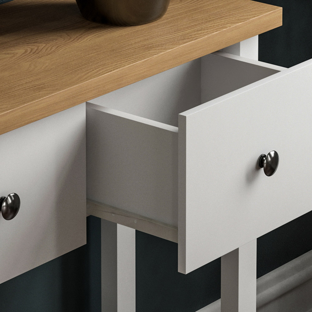 Vida Designs Arlington 3 Drawer White and Oak Console Table Image 4