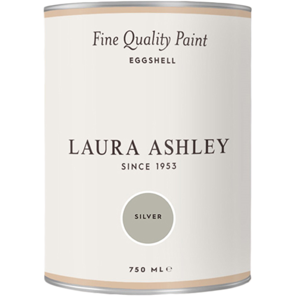 Laura Ashley Silver Eggshell Paint 750ml Image 2