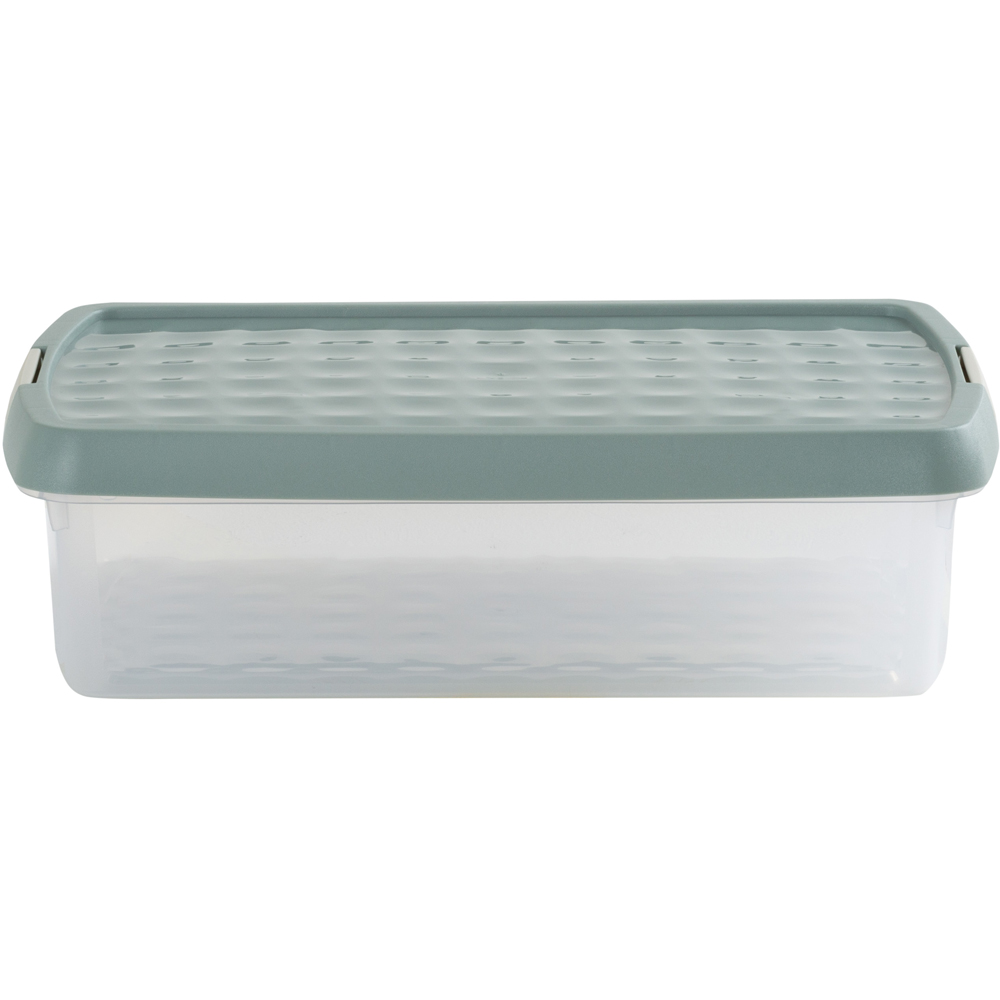 Wham Clip 7L Clear Green Milieu and Stone Rectangular Storage Box with Lid 3 Pack Image 3
