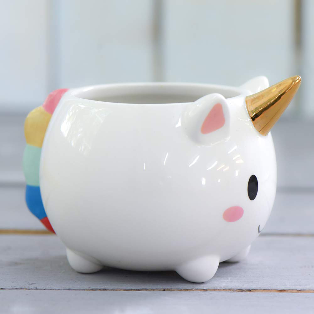 Thompson & Morgan Unicorn Pot with Gold Horn Image 2
