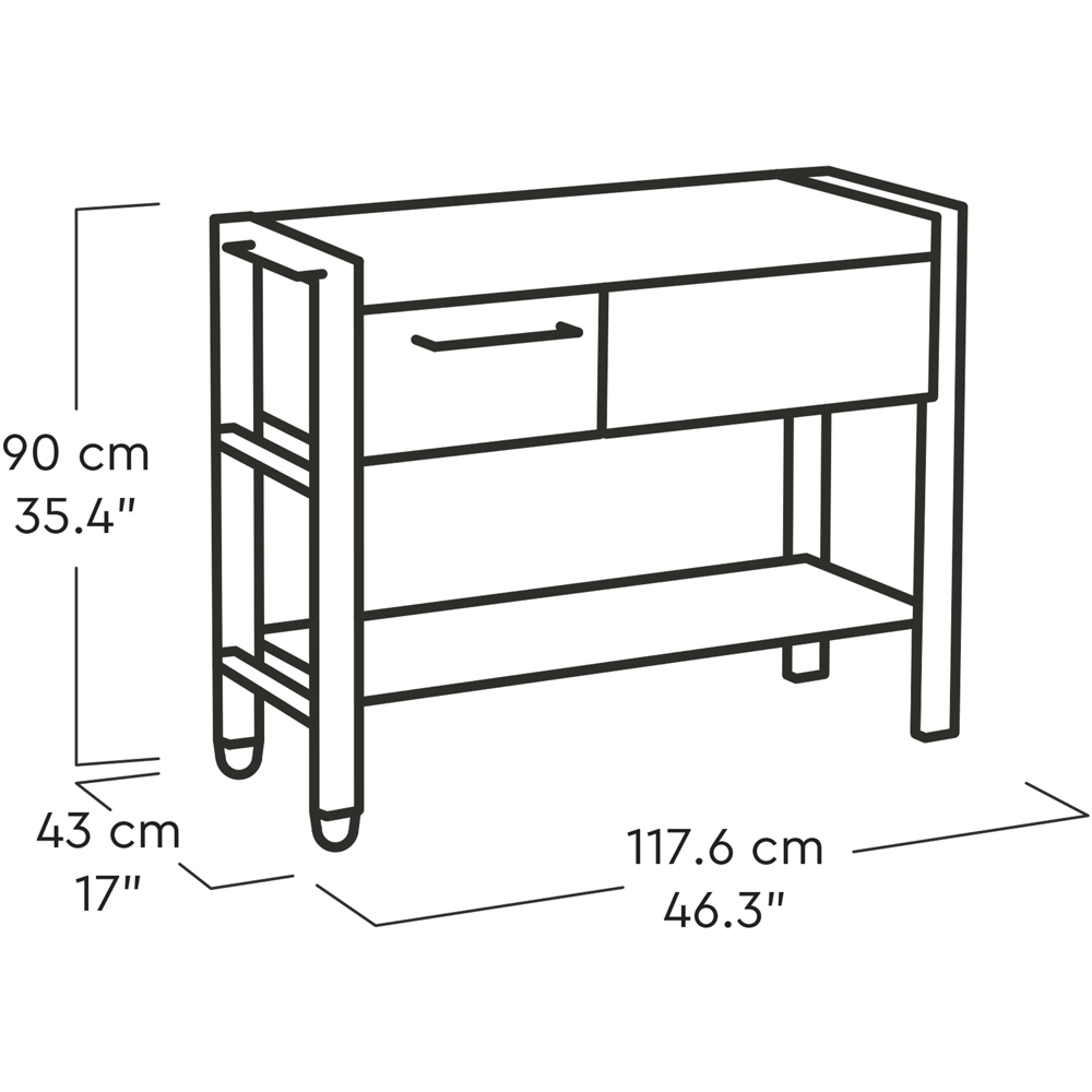 Keter Signature Single Drawer Single Shelf Rosewood Extendable Hosting Party Table Station Image 8