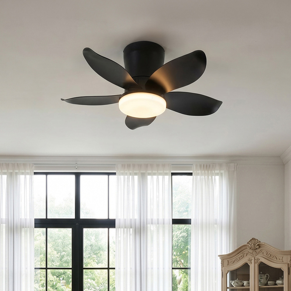 Living and Home Black LED Ceiling Fan with App and Remote Control 63cm Image 2