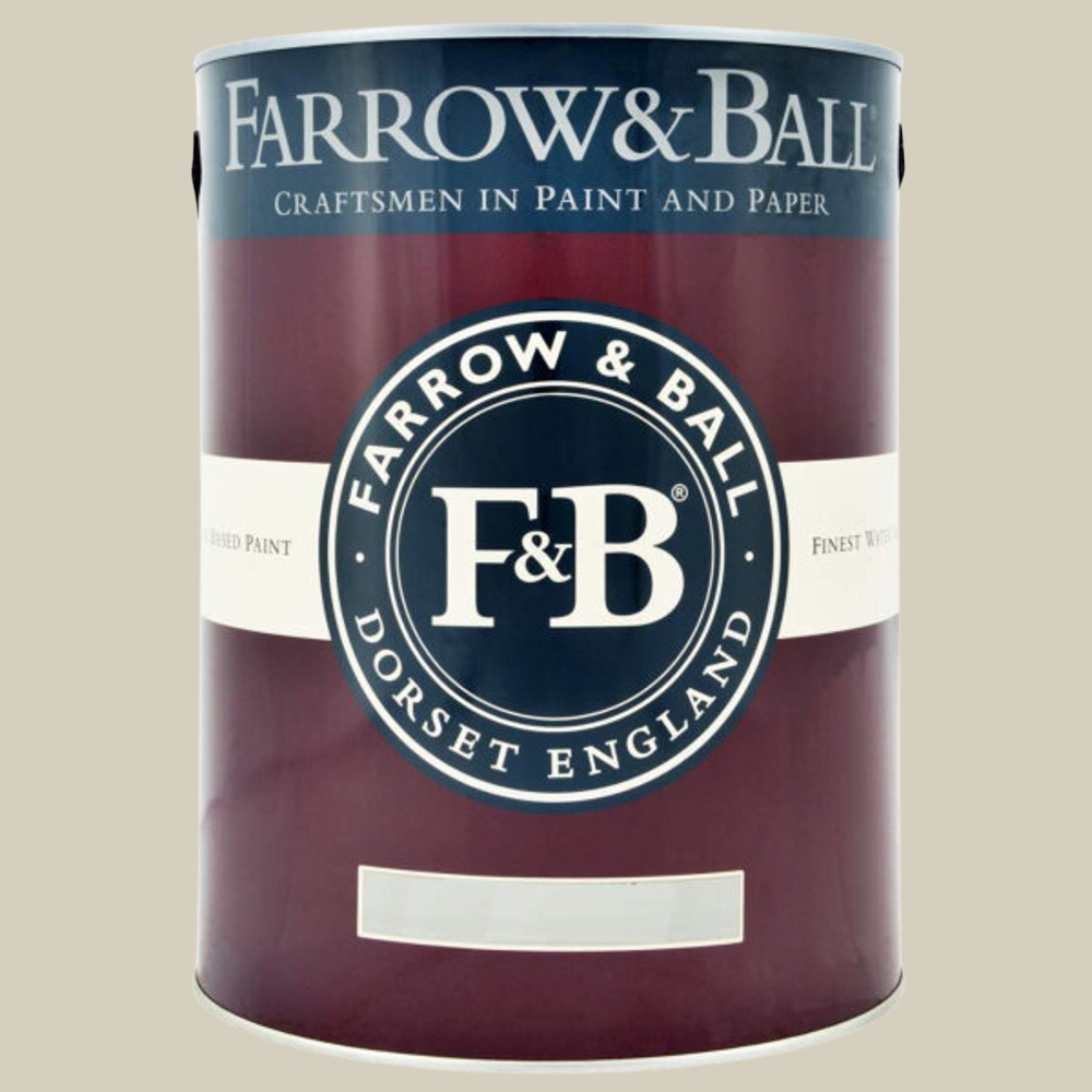 Farrow & Ball Interior Wood and Metal 201 Shaded White Flat Eggshell Paint 5L Image 2