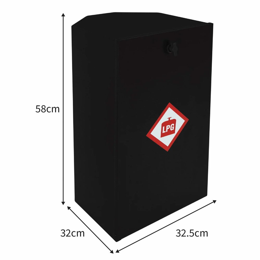 MonsterShop Black Gas Bottle Locker 58 x 33cm Image 5
