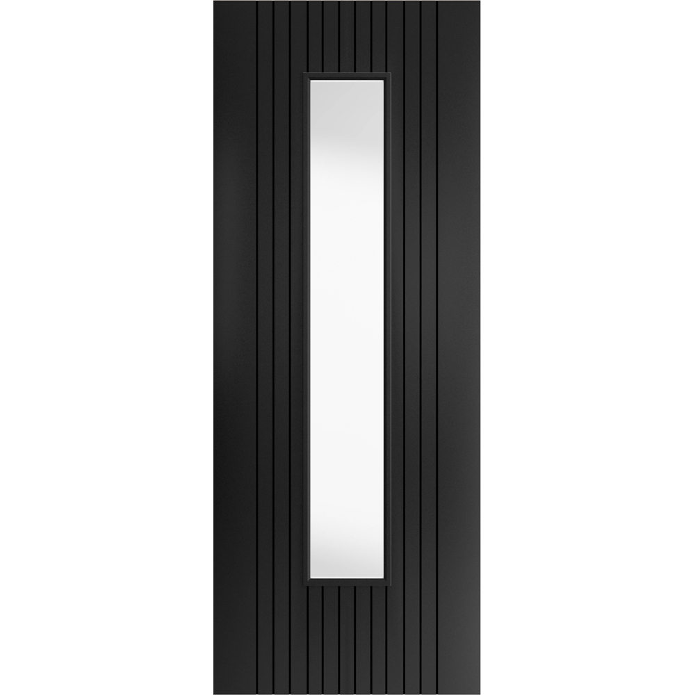 JB Kind Aria Black Glazed Laminated Internal Door 1981 x 838mm Image 1