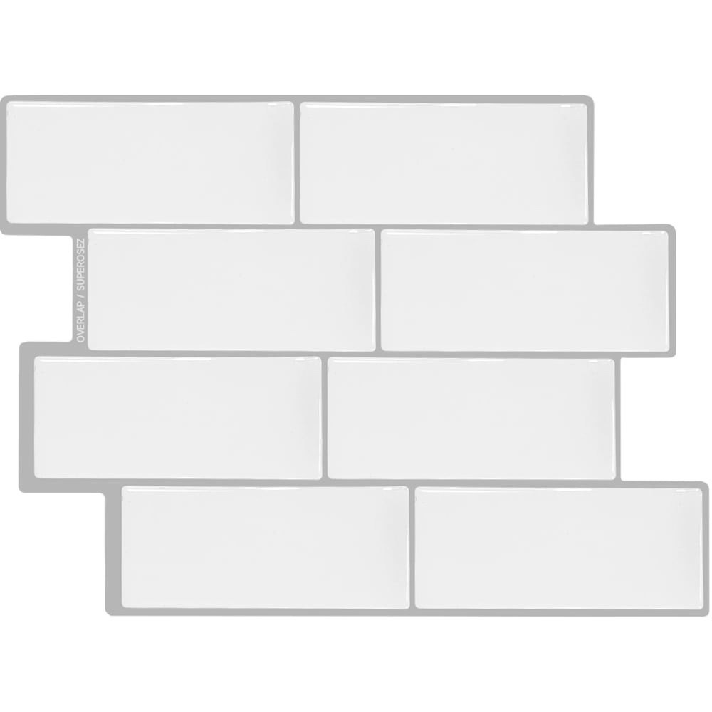 Living and Home Brick Effect Light Beige Rectangle Self Adhesive Wall Sticker 10 Pack Image 3