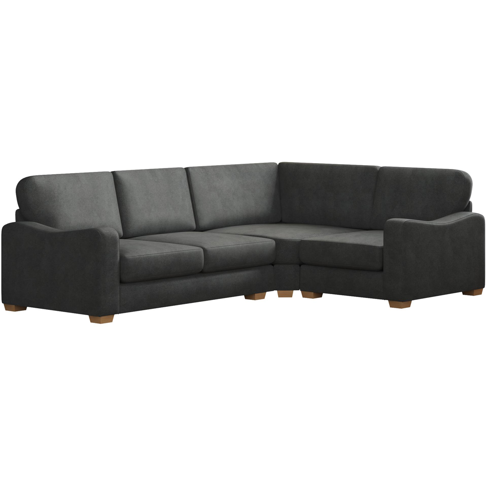 Theadford 3 Seater Steel Plush Velvet Fixed Back Right Hand Corner Sofa Image 2