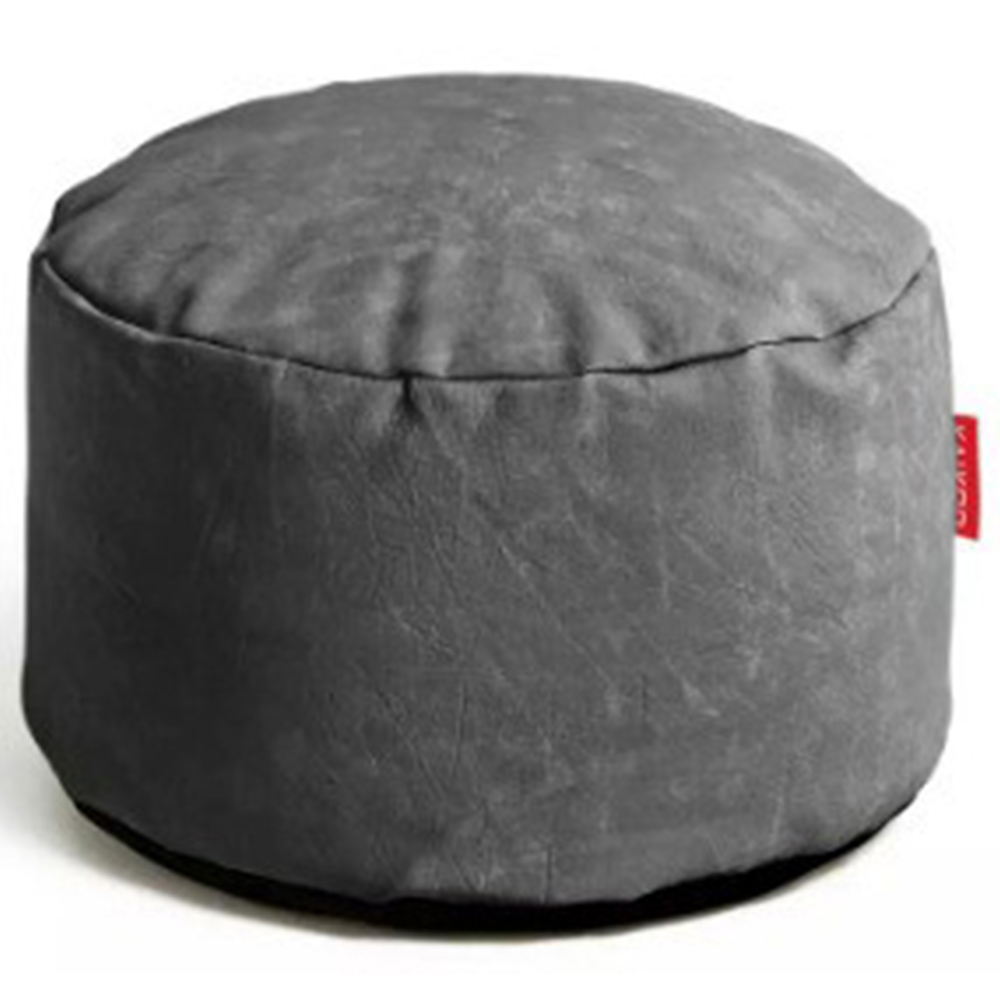 Kaikoo Grey Faux Leather Footstool Image 2