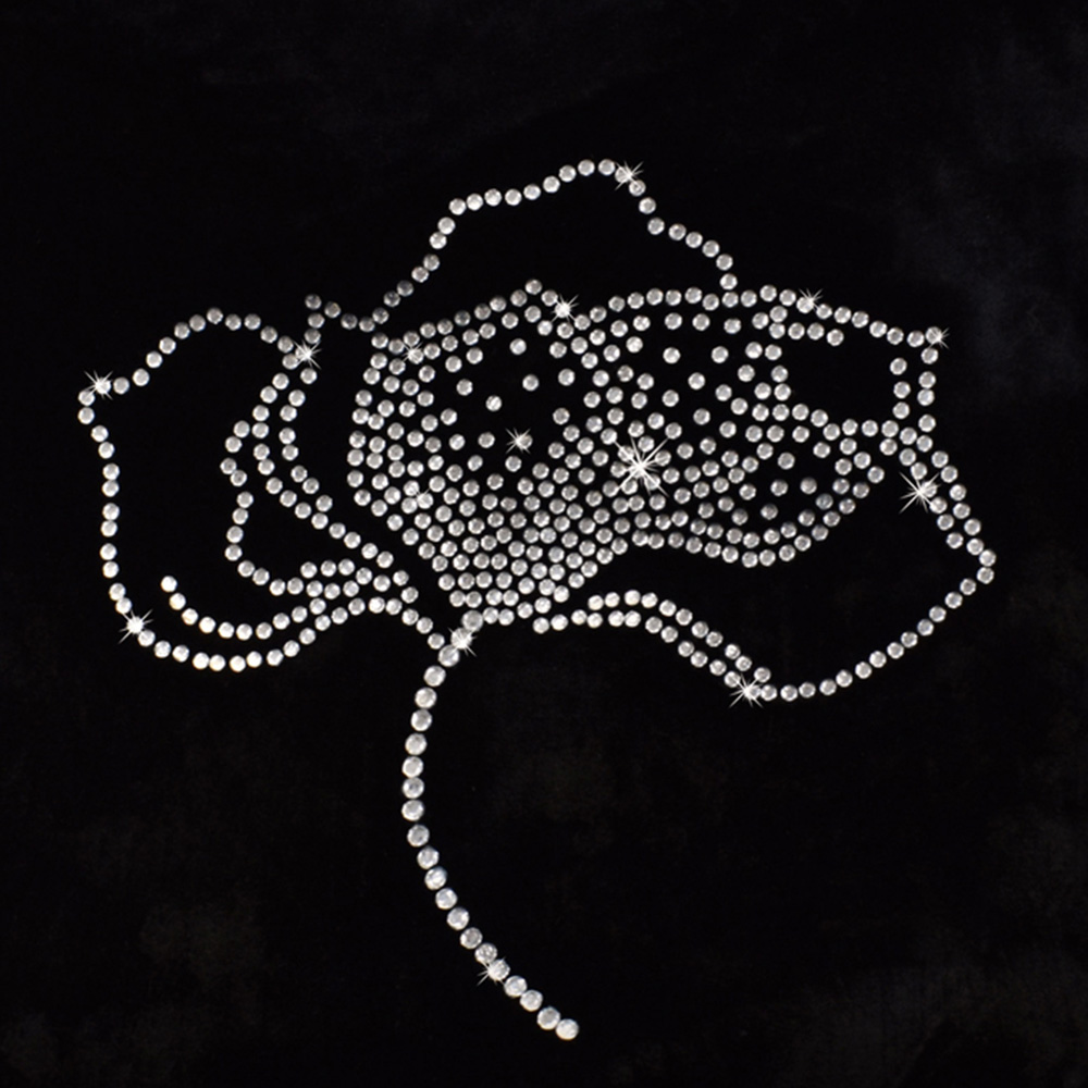 Intimates Black Diamante Rose Velvet Filled Cushion 43 x 43cm 2 Pack Image 2