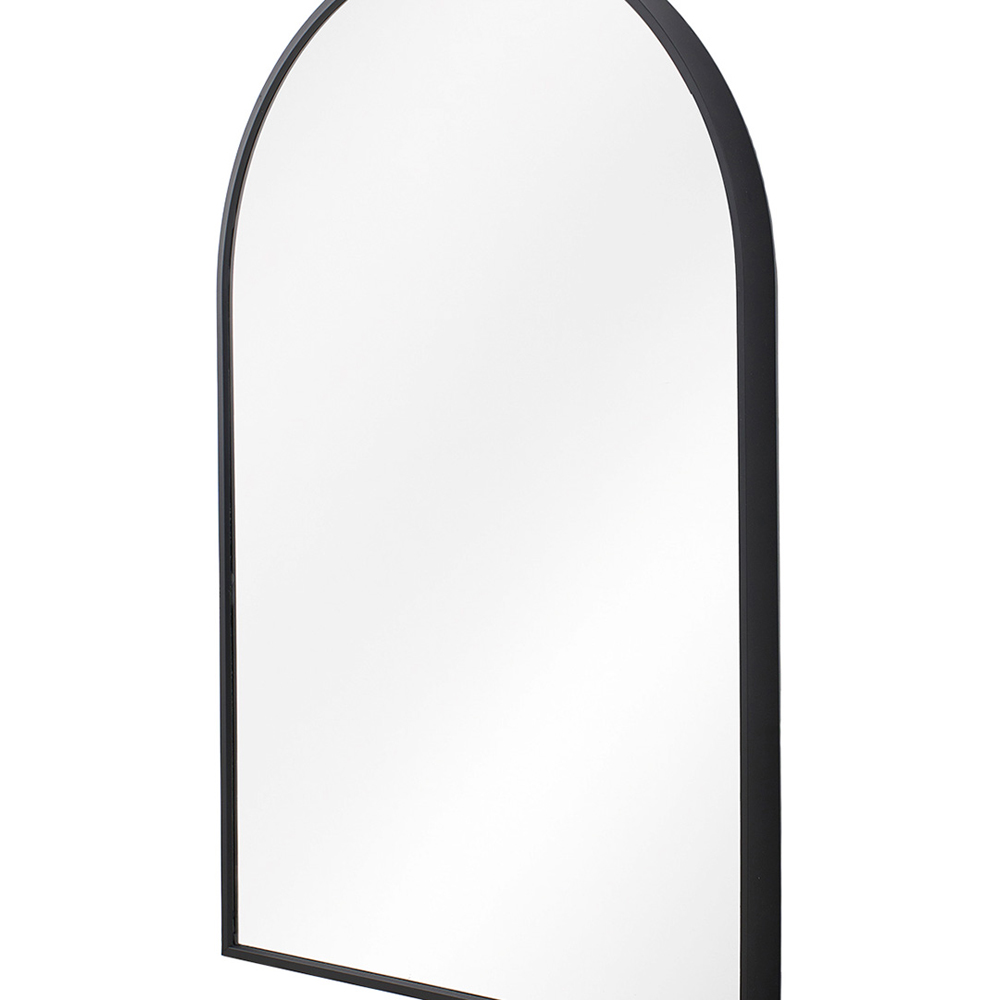 Living and Home Black Arched Aluminium Framed HD Float Glass Bathroom Mirror 50 x 80cm Image 6