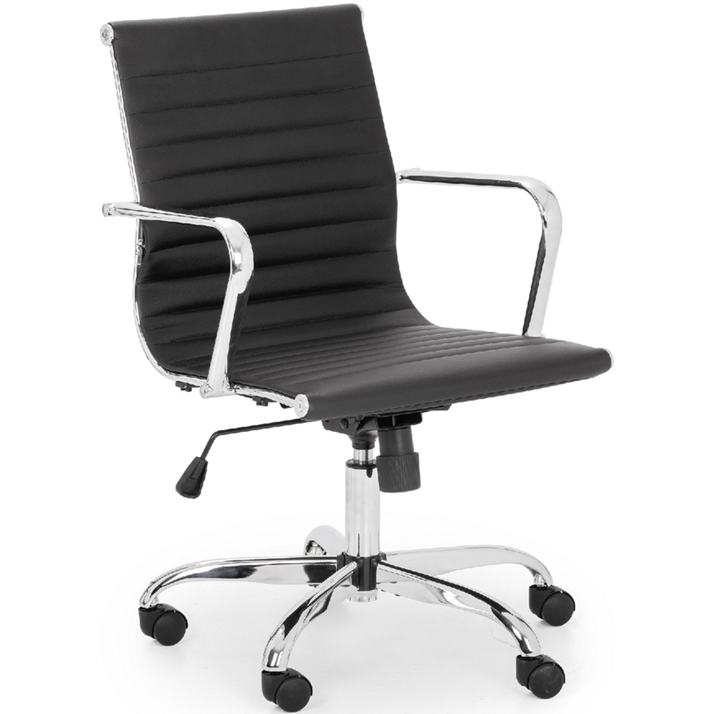 Julian Bowen Amalfi Gio Glass Desk and Black Swivel Office Chair Image 5