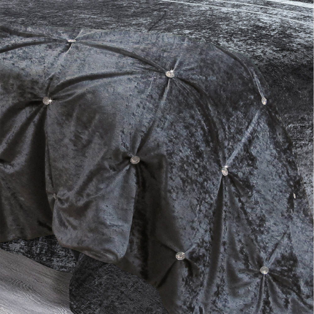 Intimates Rienzo Single Charcoal Diamante Duvet Set Image 2