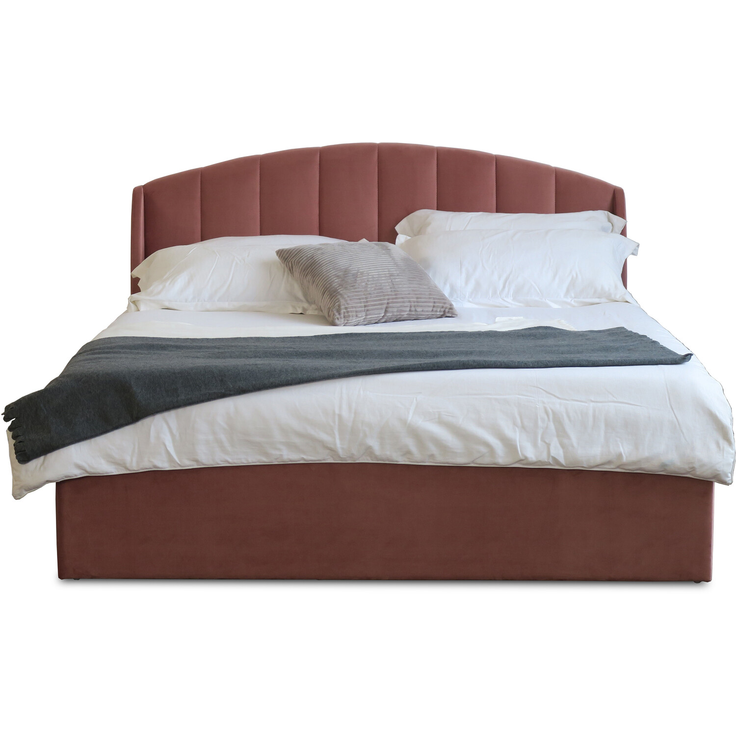 Grace King Size Blush Velvet Touch Ottoman Bed Image 5