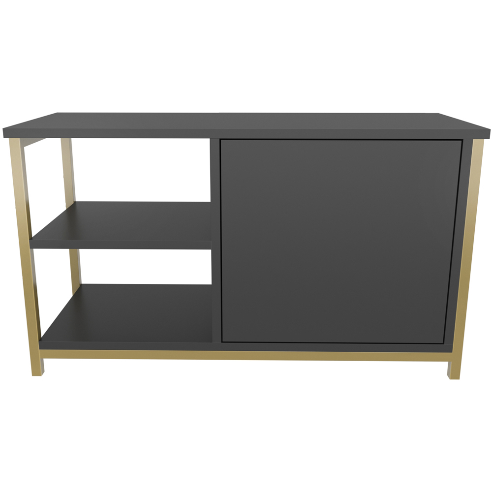 Decorotika Muskegon Single Door and 2 Open Shelf Gold and Anthracite TV Unit Image 2