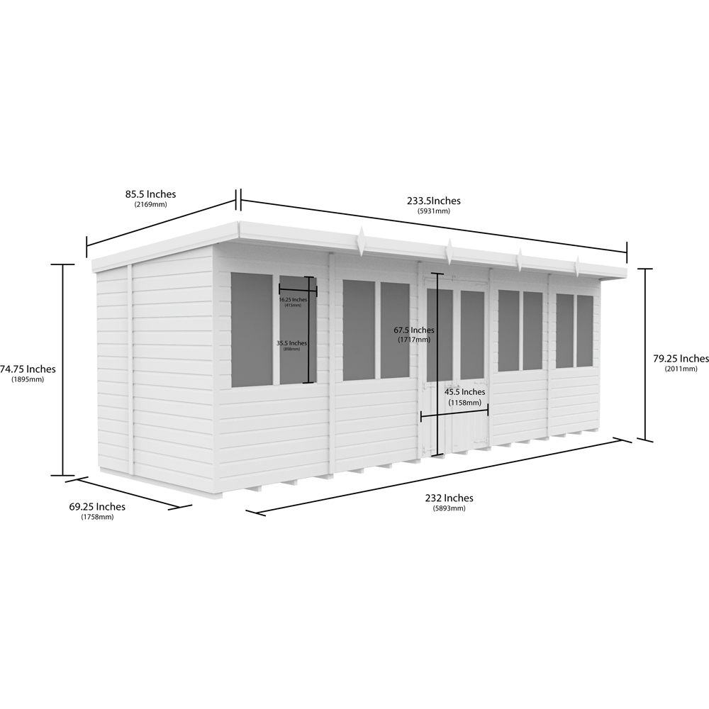 DIY Sheds 20 x 6ft Tongue and Groove Timber Pent Summerhouse Image 8