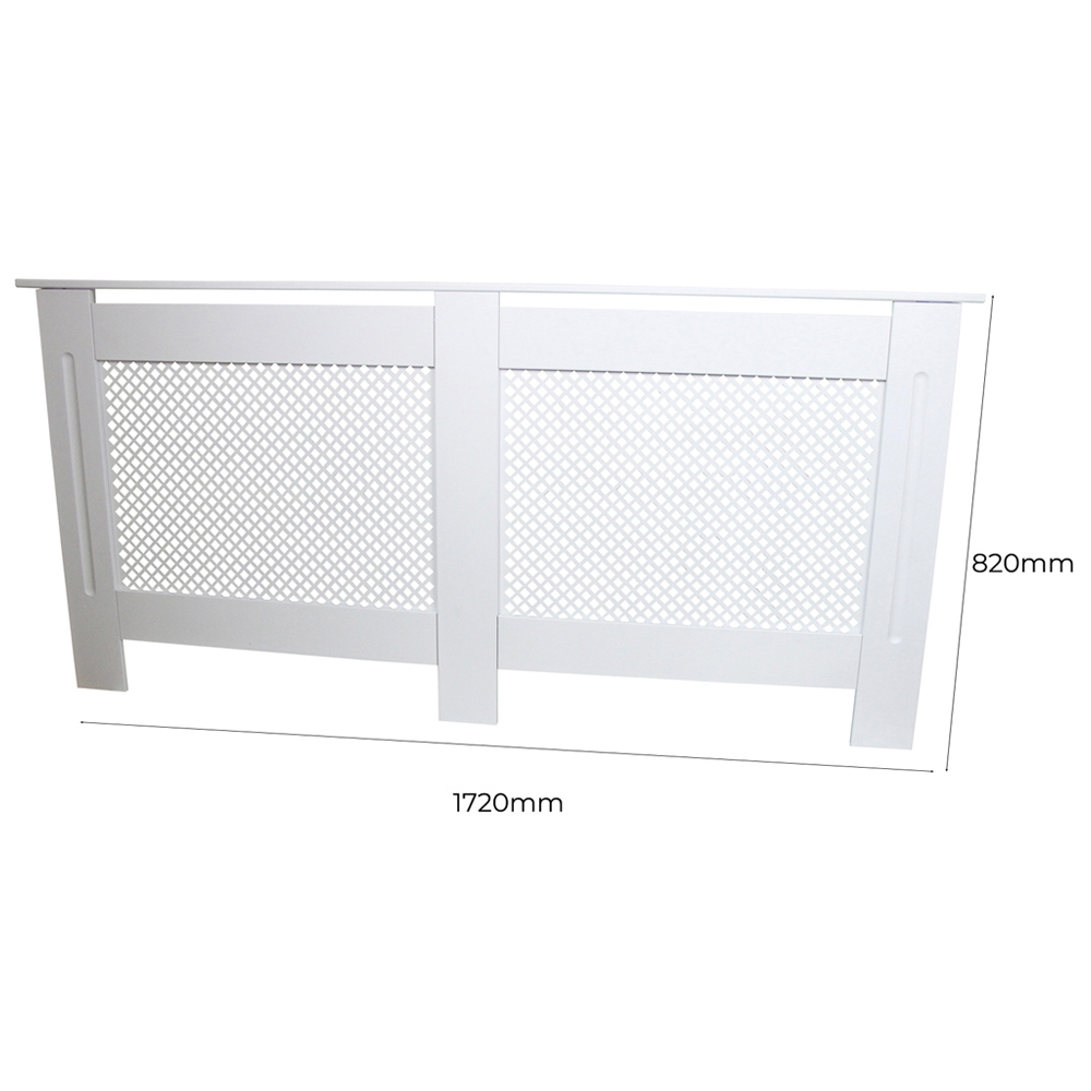 Monster Shop MDF White Diamond Grill Radiator Cover 172cm Image 7