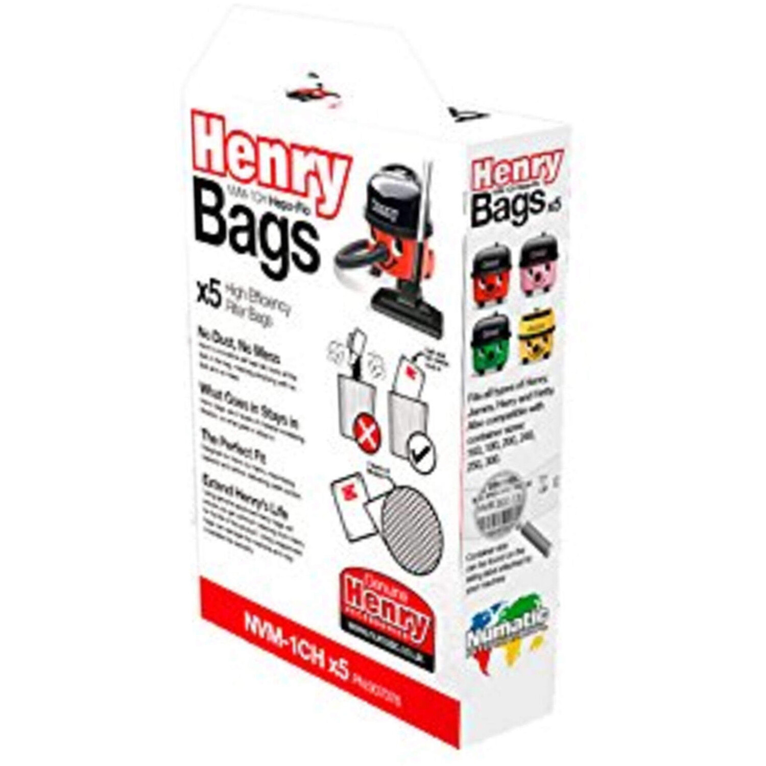 Pack of 5 Henry HepaFlo Vacuum Bags Image 2