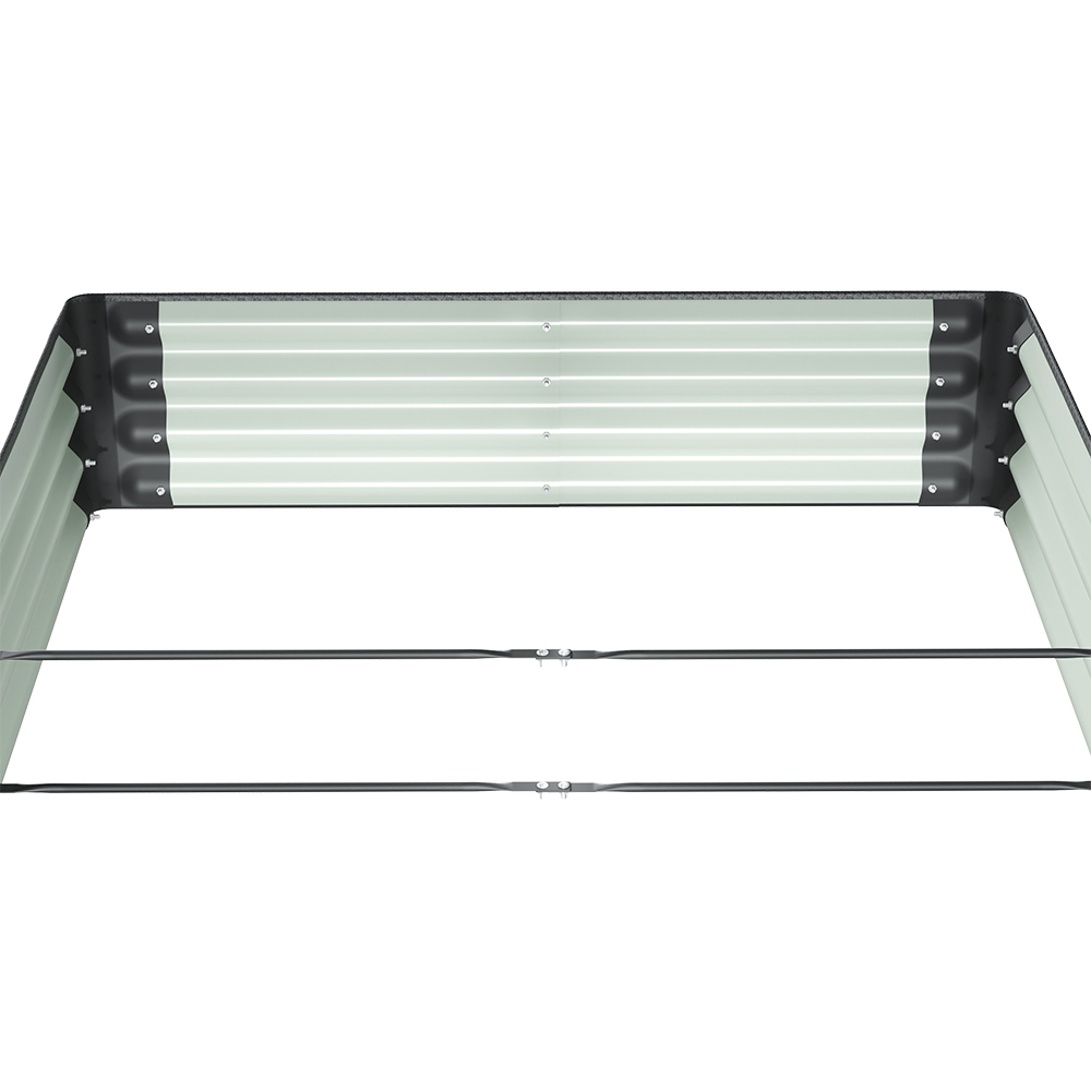 Living and Home Black Rectangular Galvanised Steel Raised Garden Bed 180 x 120cm Image 3