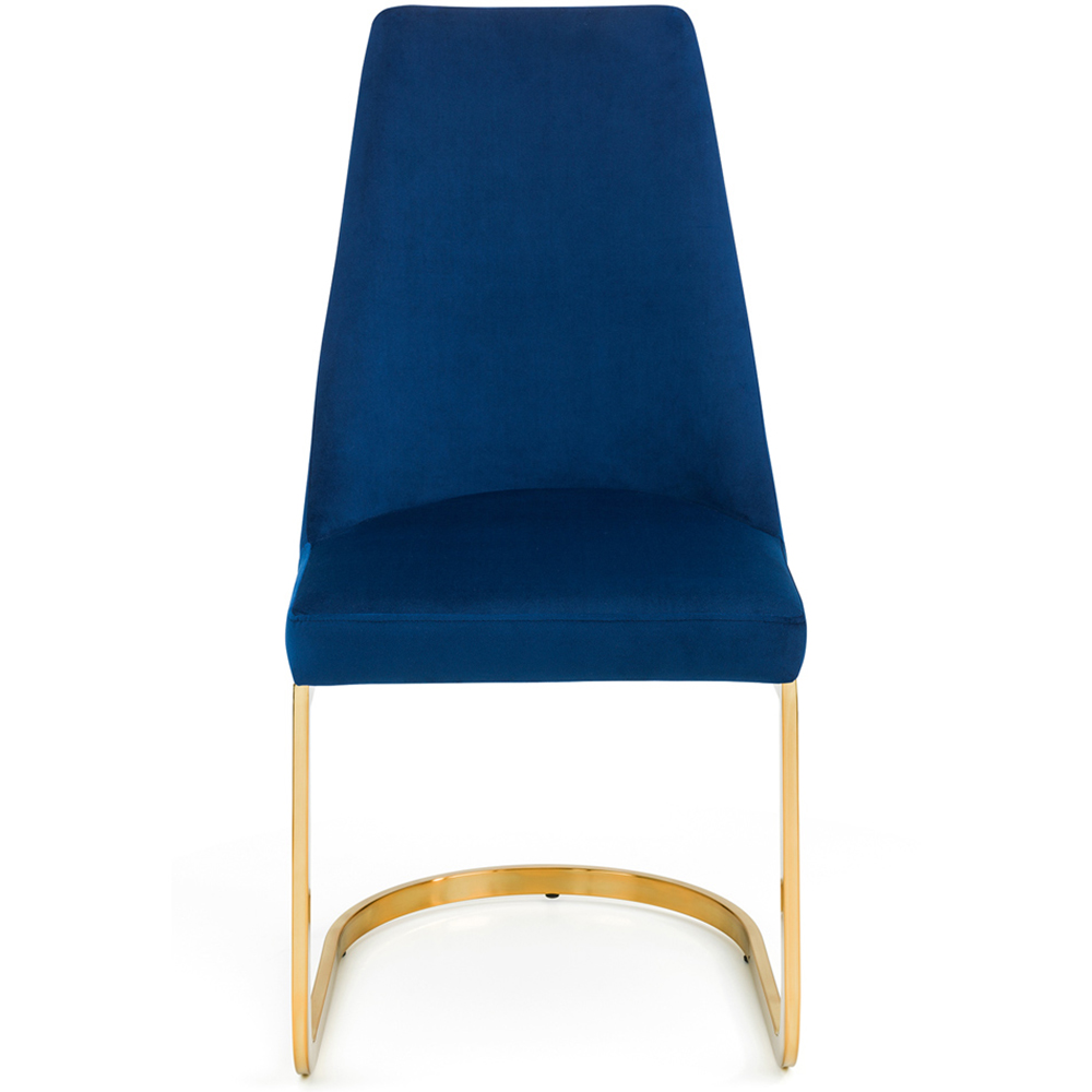 Julian Bowen Vittoria Cantilever Set of 2 Blue Dining Chairs Image 3