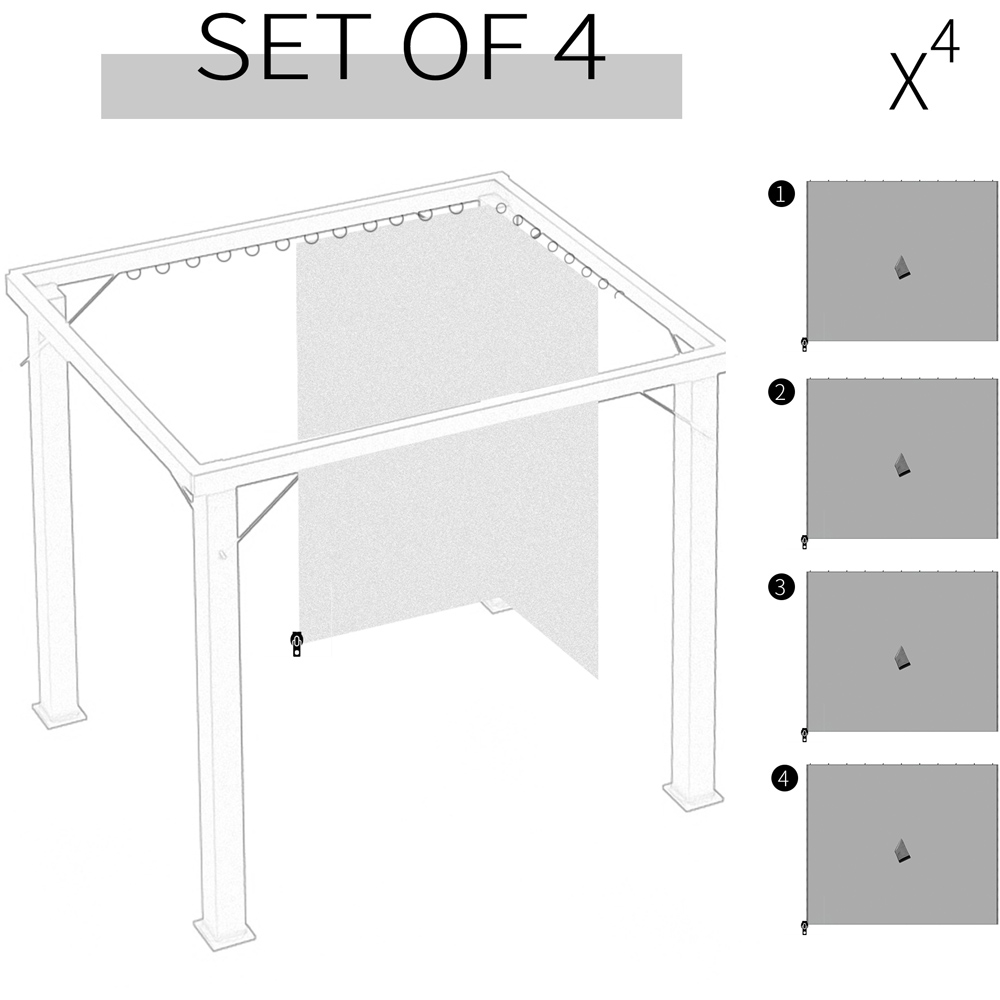 Outsunny 3 x 3m Light Grey Universal Gazebo Sidewall with 4 Panels Image 4