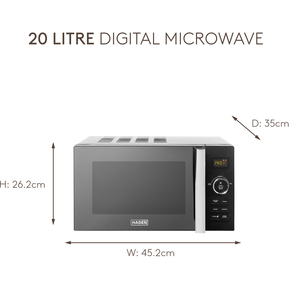 Haden 214645 Black 20L Digital Microwave 800W Image 7
