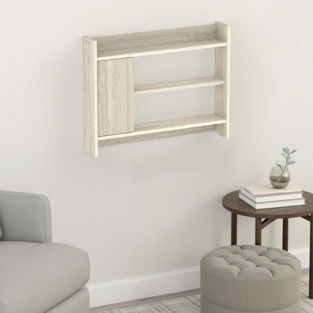 Decortie Fleet Travertine 3 Shelf Wall Unit with Cupboard Image 4