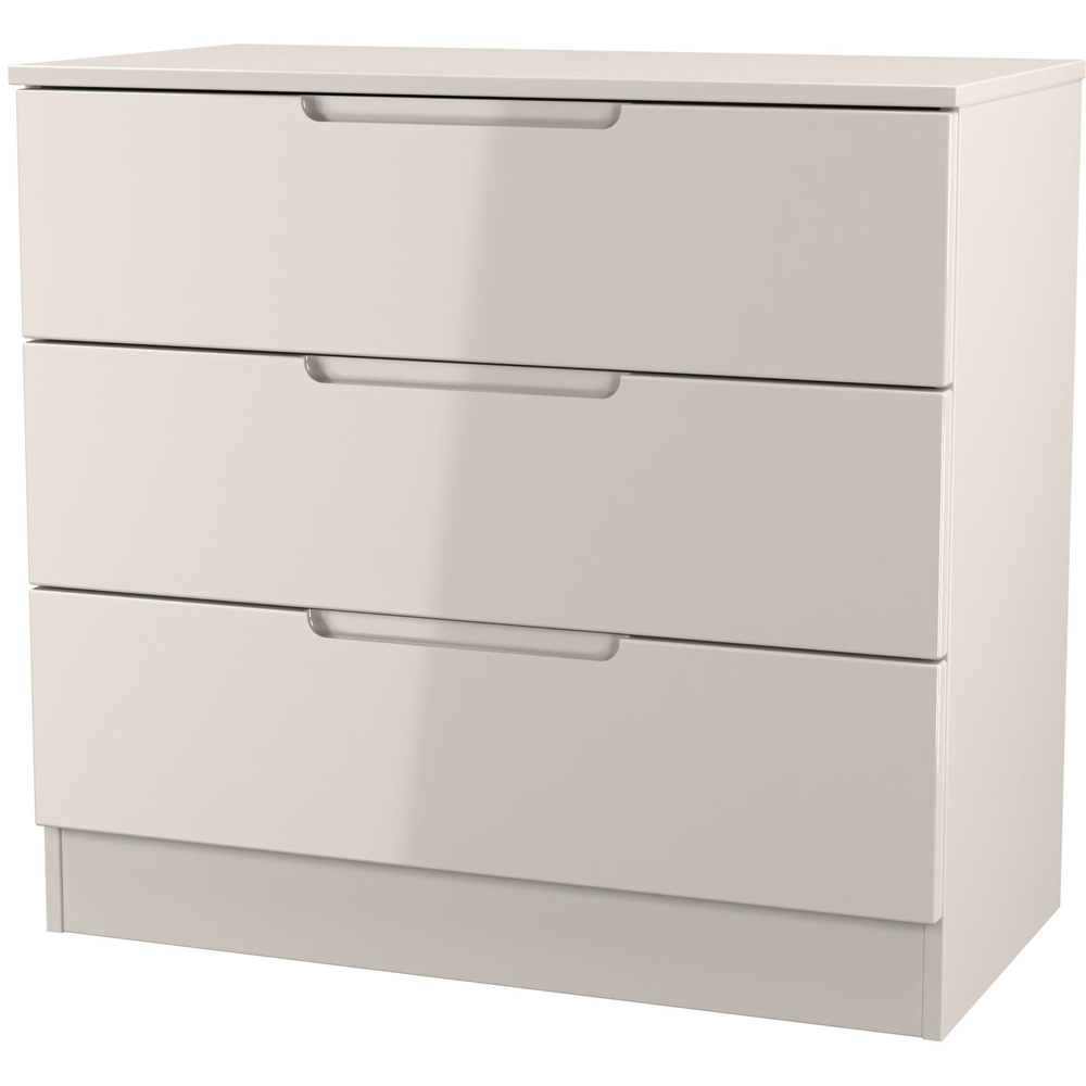 Crowndale Milan 3 Drawer Kashmir Gloss and Kashmir Chest of Drawers Ready Assembled Image 2
