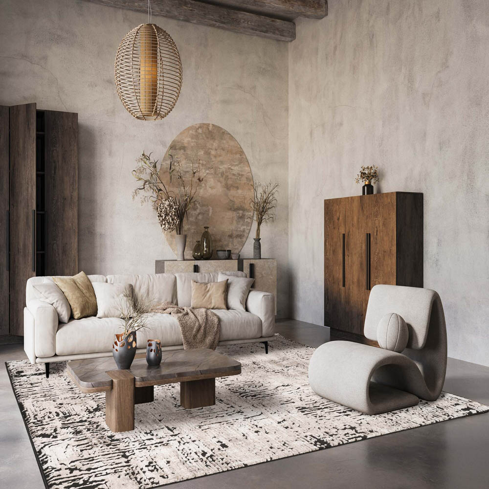 Desire Rugs Belgravia Metallic Sheen Modern Illusion Design Mocha Rug 120 x 170cm Image 5