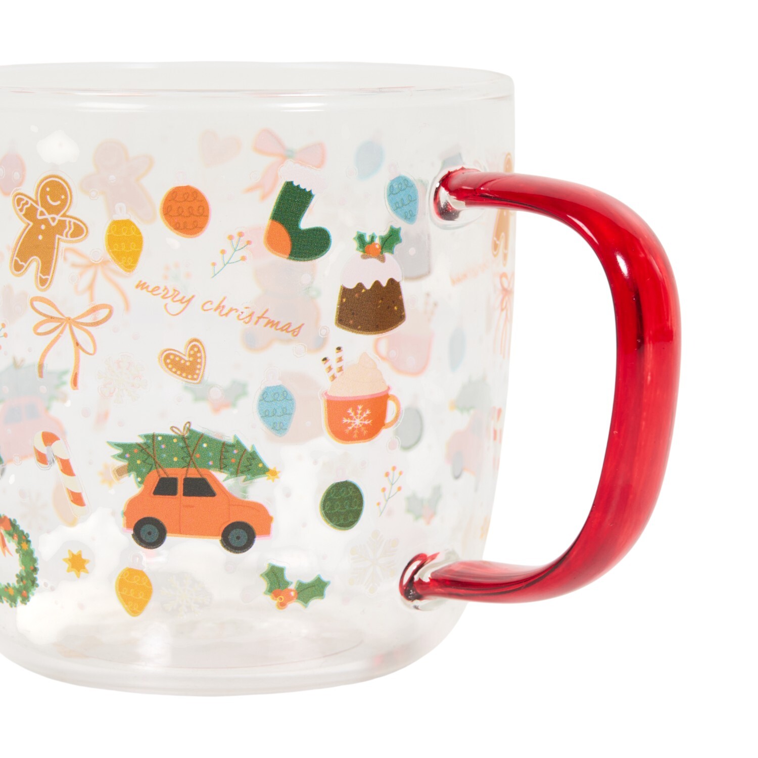Gingerbread Man Glass Mug Clear Image 4