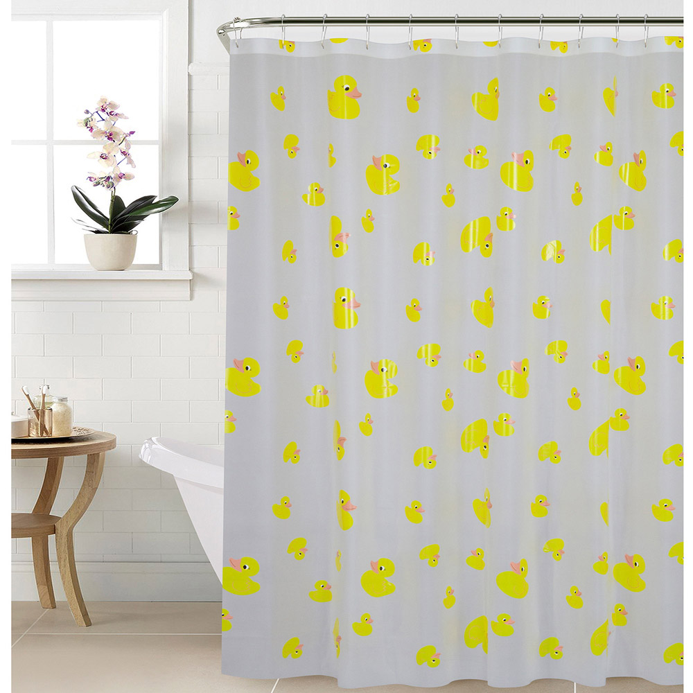 Aura Bathroom Rubber Ducks Shower Curtain 180 x 180cm Image