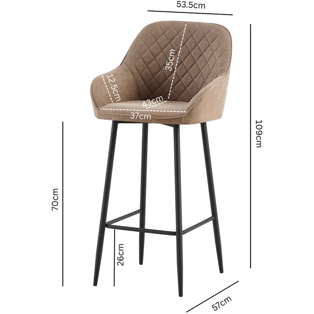 DS Living Florence Silver Sega Bar Stool Set of 2 Image 5
