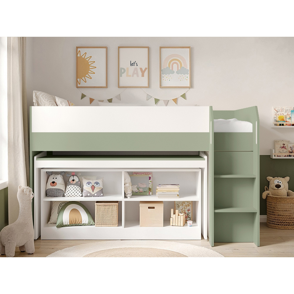 Flair Aiden Single Olive Green Cabin Bed Mid Sleeper Image 7