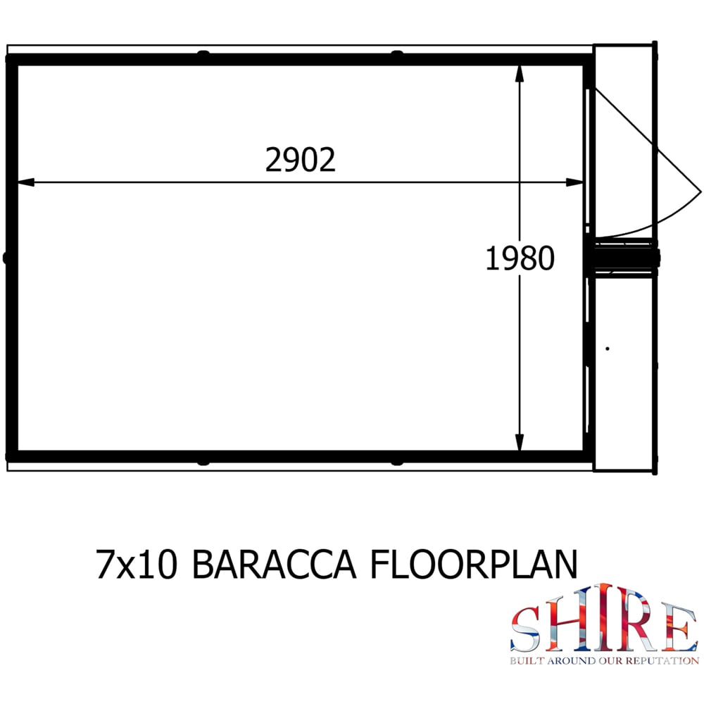 Shire Barraca 7 x 10ft Dip Treated Wooden Shiplap Shed Image 7
