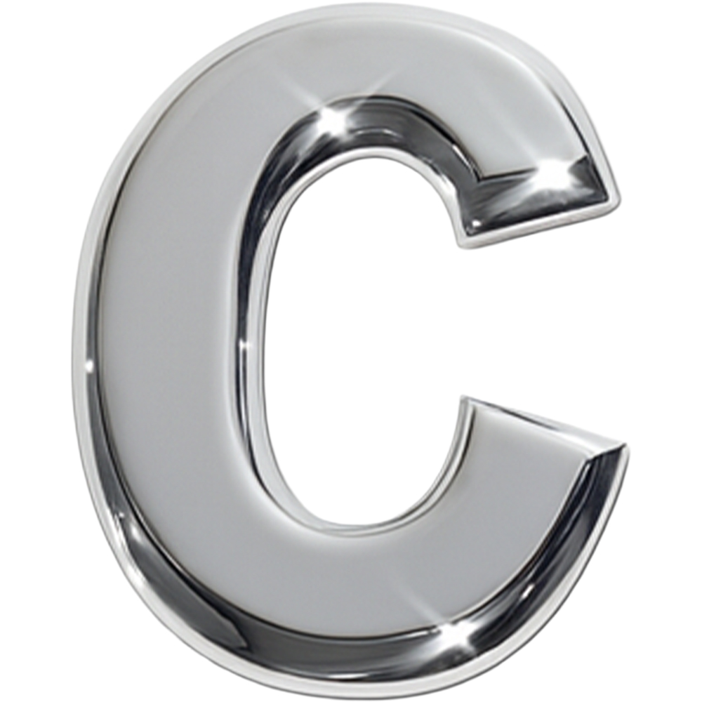 Golden Grace Chrome Finish Self Adhesive Alphabet Letter C 50mm Image 2