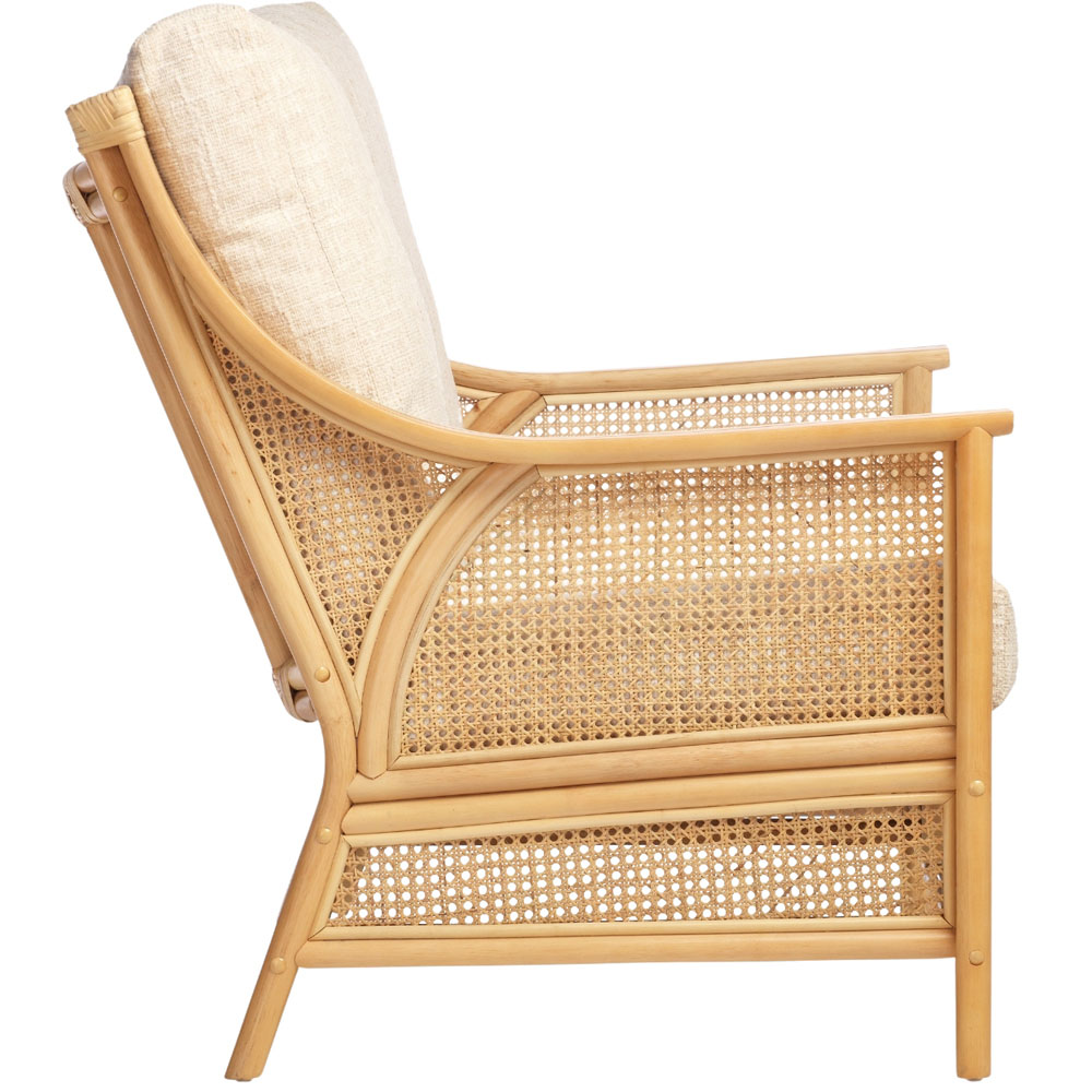 Desser Furniture Chester 2 Seater Natural Rattan Cotton Cream Sofa Image 4