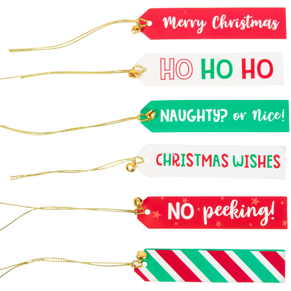 Pack of 12 Candy Cane Luxury Gift Tags Image 3