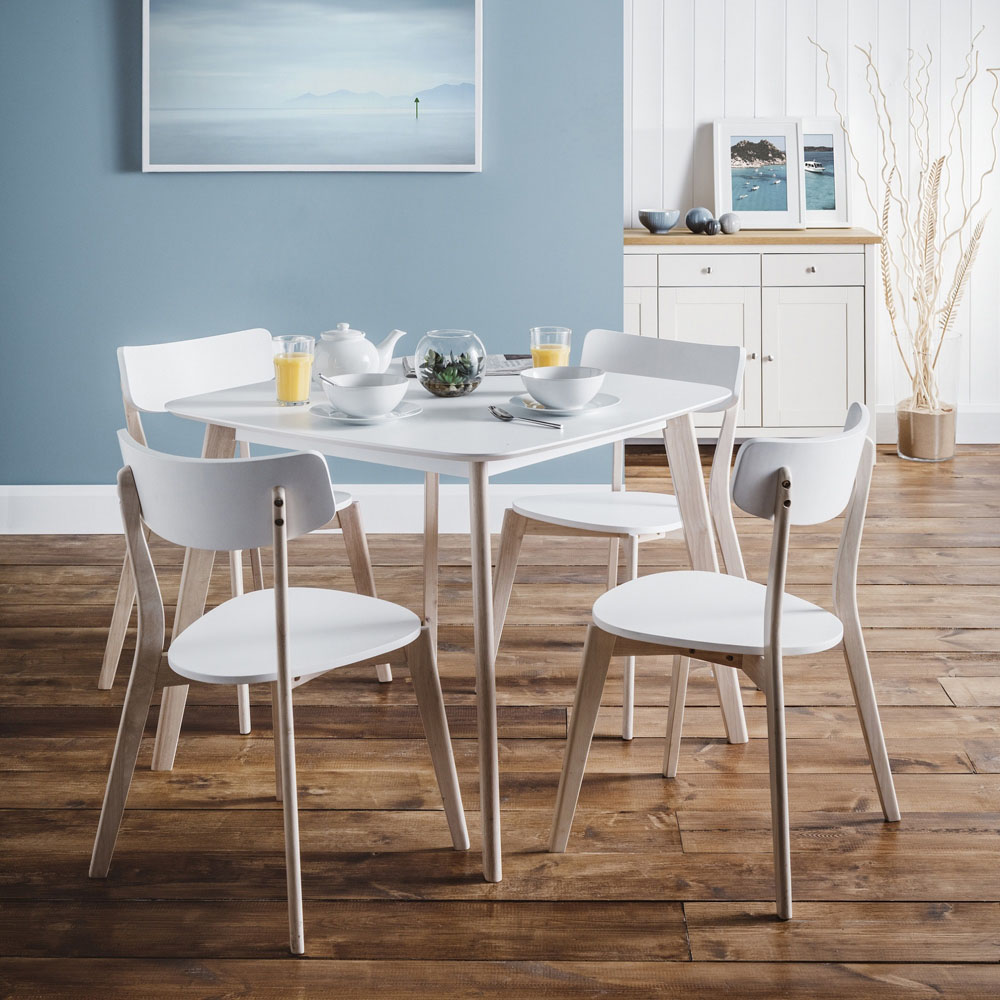 Julian Bowen Casa Square 4 Seater Dining Table White and Oak Image 5