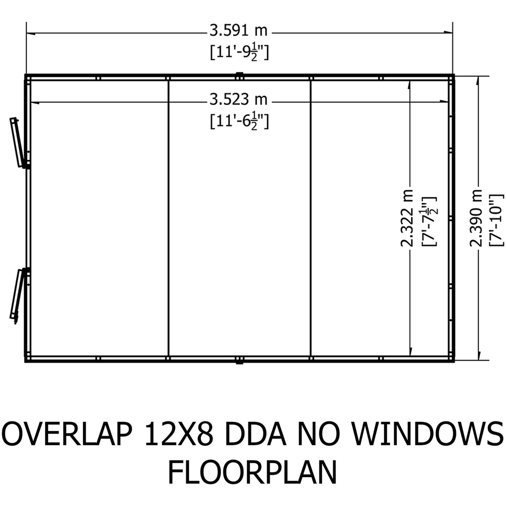 Shire 12 x 8ft Double Door Overlap Apex Wooden Shed Image 8