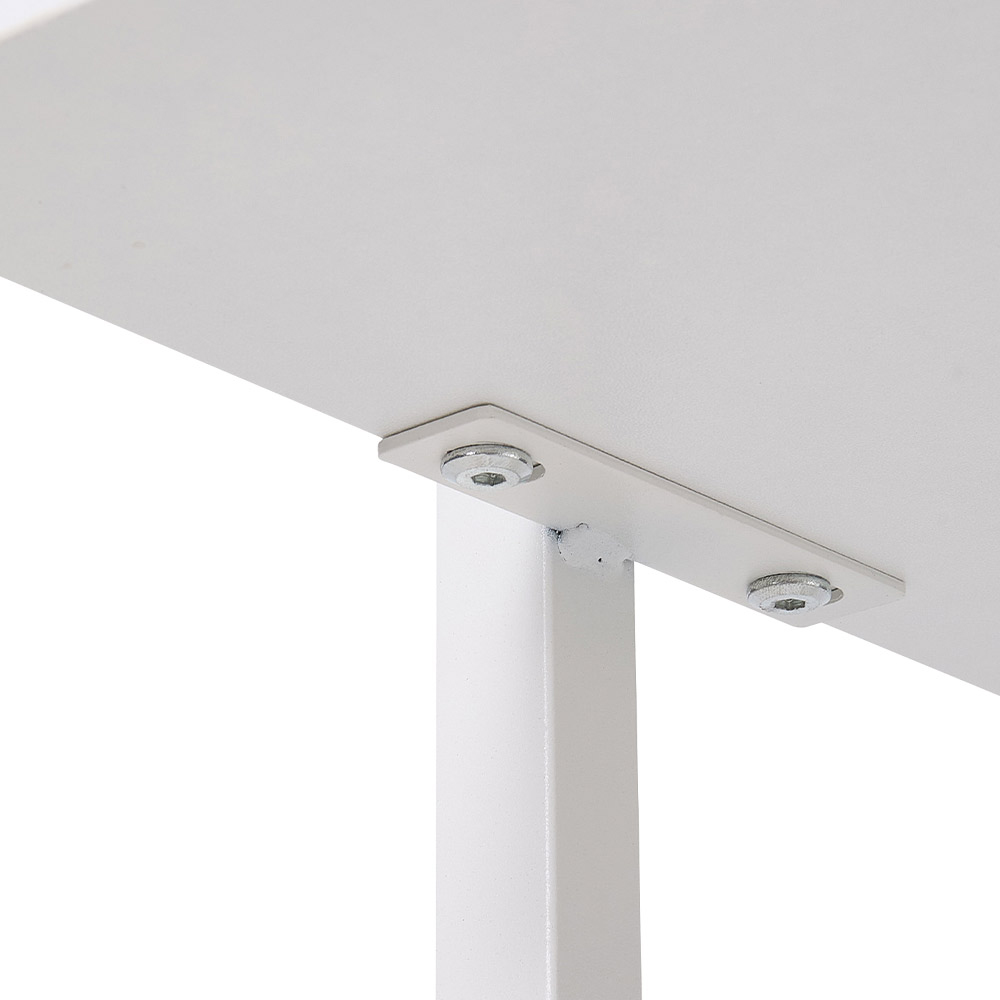 Living and Home 5-Tier White Bathroom Ladder Shelf with Metal Frame Image 5