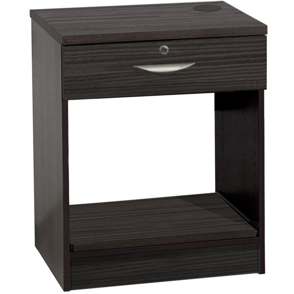 R White Cabinets Single Drawer Printer Desk Stand Black Image 2